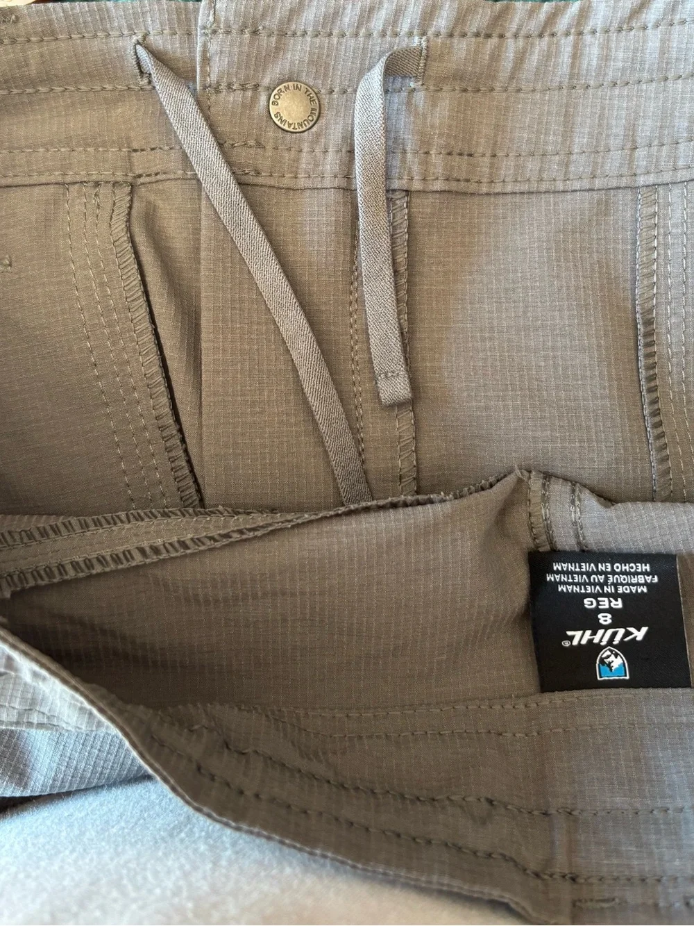 KUHL Women’s Size 8 Regular Gray Cargo Zipper Hiking Pants Pockets RN#108846